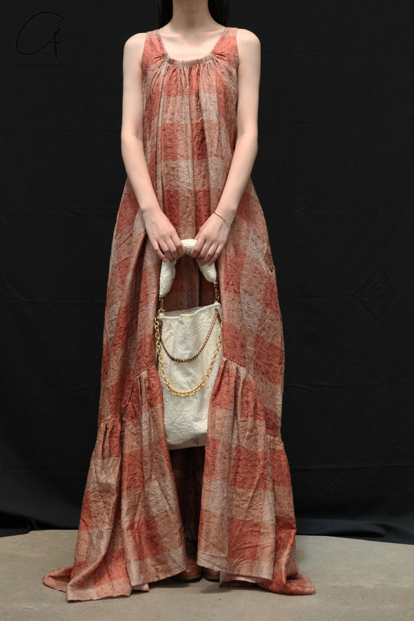 Mutedance 24 Spring/Summer Printed Long Skirt MD-MD24SS07-SAND PM135